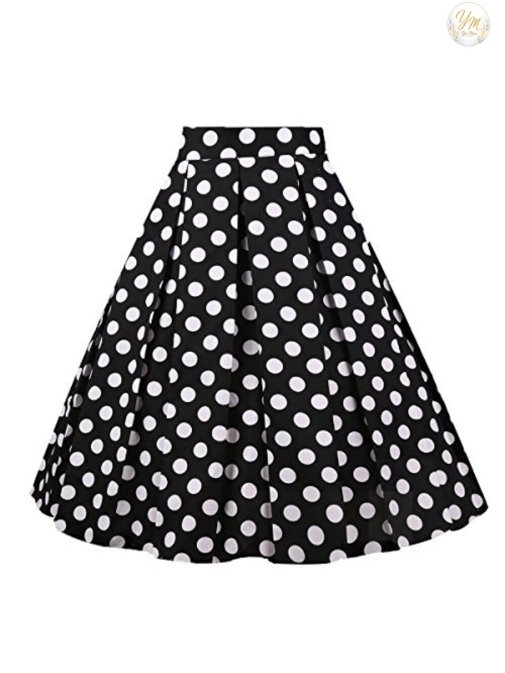 Pleated A-line Midi Skirt High Waist Zipper Pockets Vintage